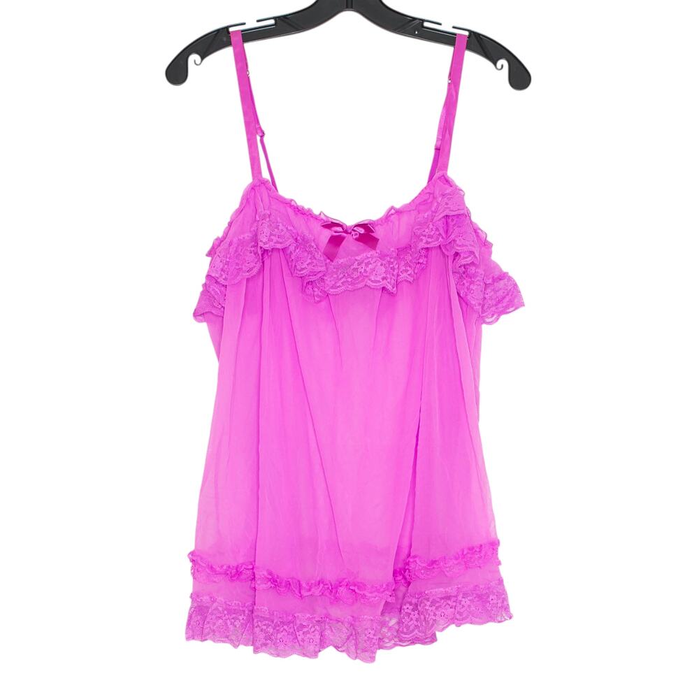NEW Victorias Secret Babydoll Mesh Sheer Lace Lingerie Y2K Coquette Fairycore L